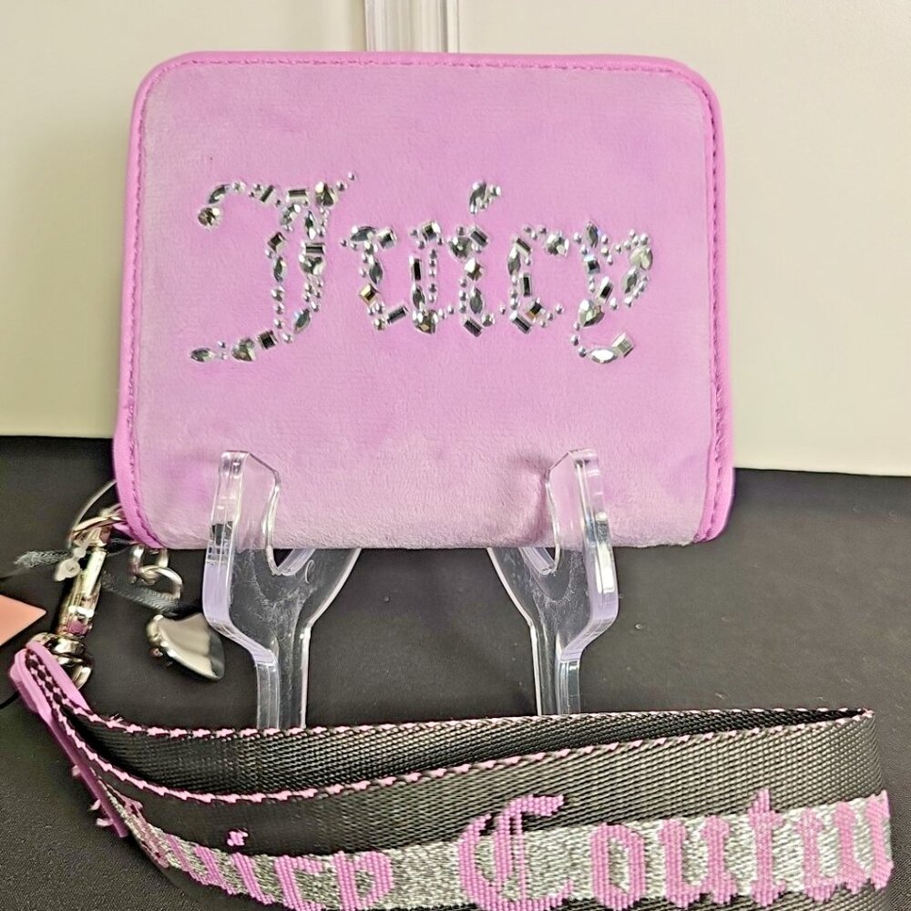 Juicy Couture All That Glitters Wristlet w/Back ID Organizer - Voilet Tulle NWT